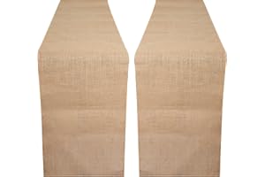 RAJRANG Set di 2 pezzi Runner da tavola in juta naturale per decorazioni per feste di matrimonio 274x30 cm Runner da tavola per cucina Hotel
