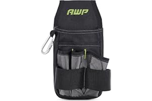 AWP Organizer Tool Pouch | 7 Pockets & Loops for Tool Organization | Heavy-Duty Metal Belt Clip Attachment
