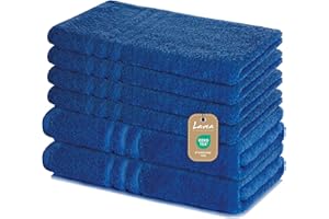 Lavea 6-teiliges Handtuchset aus 100% Baumwolle – Royalblau, 4 Handtücher 50x100 cm & 2 Duschtücher 70x140 cm – Weich, saugstark & Oeko-TEX Zertifiziert – Flauschiges Badehandtuch Set für Bad & Gäste