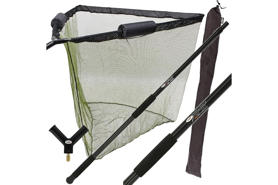 42" Carp Fishing Landing Dual Net Float System With 2m Telescopic Handle NGT