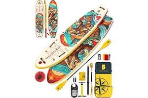 BAX ASTRONAVE Tavola da surf gonfiabile SUP completa paddleboard accessori pompa a mano pagaia regolabile borsa impermeabile