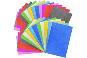JOYSEEDI 30PCS A4 Glitter Cardstock Paper, 10 Colors 250gsm Sparkle Colour Cardstock Paper Craft Card Sheets, for Crafting and Decorating Origami Decoupage Sketch DIY Arts and Crafts Craft Decoration