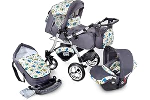 Urbano Cochecito de Bebe 3in1 Combi Carrito SILLA de COCHE by GaGaDumi (U1-Owls)