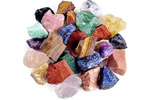 UFEEL 1 LB Bulk Rough Madagascar Stones Mix Natural Raw Crystal Stones for Tumbling Fountain Rocks Decoration Polishing Wire Wrapping Healing Crystal Large 1 inch