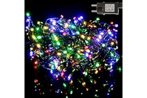 Etrexonline Guirnalda Luces de Árbol de Navidad Cadena de Luces 7M 140 LED (Multicolor) Cable Verde y 8 modelos de lluminación Impermeable para Interior y Exterior