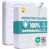 Mattress Protector 135 x 190 cm Waterproof Mattress Cover Waterproof Cotton and Microfibre Mattress Cover for Bed, Breathable