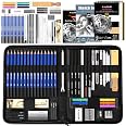 Kit Dessin Kalour PDAS - 58 Pièces Dont Crayons Graphite, Fusain, Carnets Croquis - Professionnel Et Complet
