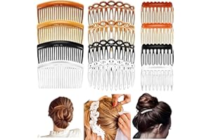 GOEDEKE 12Pcs French Side Hair Combs and Slides With Fine Hair - Twist Decorative Accessories for Women and Girls - Bridal Wedding