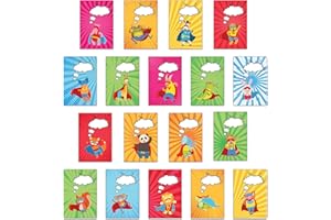 THE LAZY PANDA CARD COMPANY Lot de 18 cartes postales de récompense de super héros pour enfants – Idéal pour un message personnalisé ou des cartes postales de récompense