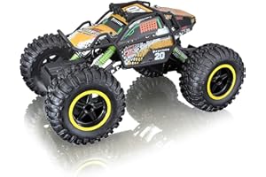 BAUER SPIELWAREN Maisto Tech R/C Rock Crawler Pro Series 581334 Monster Truck radiocommandé, avec 4 Roues motrices et Commande à gâchette, Noir, 38 cm