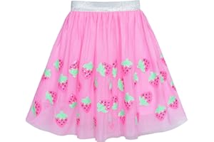 SUNNY FASHION Girls Skirt Blue Heart Sequins Sparkling Tutu Dancing Age 2-12 Years