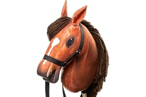 SKIPPI Hobby Horse Ámbar, Gran Caballo A3, Caballo de Palo con Halter y Riendas en el Set, Hobby Horsing, Regalo para una Niña, para un Niño