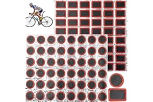DONGSZQ 96 Pezzi Kit di Riparazione per Pneumatici di Bici,Kit di Toppe per Riparazione Camera d'Aria ,Toppe di Gomma per Riparazione,per Riparazione di Puntura di Pneumatici per Pneumatici per Biciclette