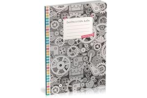 Checklisten-Buch: To Do Listen Planer | Ca. A5 Softcover | 70+ Seiten mit Titel, Datum & Register | Perfekt für Aufgaben zum Abhaken, Bucket Listen, Reiseplaner uvm. | Motiv „Mechanical“