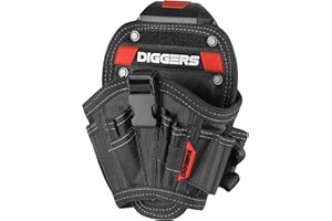 KIRNER Diggers Tools - Akkuschrauber Holster Werkzeugtasche - [ Größe M ] Flexibel Kombinierbare Werkzeugtasche Gürtel - Hochwertige Gürteltasche Werkzeug für Elektriker, Dachdecker & Zimmerer