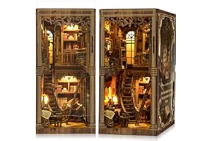 LUMYCE DIY Book Nook Kit: Casas en Miniatura para Montar con Muebles - Maquetas Adultos Decoración Creativa para Estanterías y Luces LED