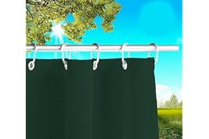 Byour3 Toldos Exteriores con Agujeros En Parte De Arriba Y Ganchos De Metal Tejido Antimoho Repelente Al Agua Toldo De Tela Algodón Resinado para Terrazas Gazebos Balcon (Verde, A390xL285cm)