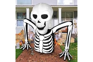 Joiedomi 15 cm lång Halloween-dekoruppblåsbar utomhusdekorationer, skelett-lysdioder uppblåsbar gårdsdekorationer