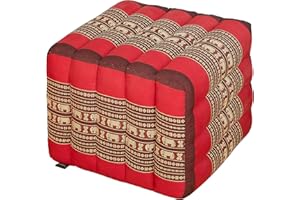 Handelsturm Thaikissen Quader/Würfel 40 x 45 x 50 Positurkissen Hocker Fußhocker Lagerungskissen Polsterhocker (Elefanten rot)