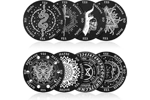 QUEEKAY 8 Pack Pendulum Board for Divination Dowsing Board Divination Metaphysical Message Witch Wooden Board Wiccan Decision Making Pendulum Kits for Beginners, 6 Inch (Retro Style)