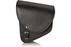 Customaccess AP0005N Sacoche en Cuir Barcelona Modèle Côté Gauche pour Harley Davidson Sportster, Kawasaki Vulcan, Noir, Taille S