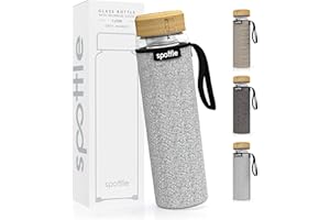 spottle Teeflasche mit sieb to go 1 Liter - Trinkflasche für Tee aus Glas in 500ml, 650ml, 1 l - Teekanne - Teezubereiter - Teebecher - Tea Bottle