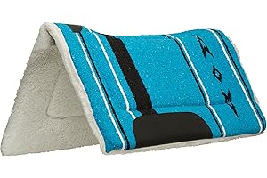 WEAVER LEATHER Weaver Equine Sattelunterlage für Pferde, konturiert, Acryl, stoßdämpfend, Western-Schabracke zum Schutz, langlebig, 81,3 x 81,3 cm, Burgunderrot/Marineblau