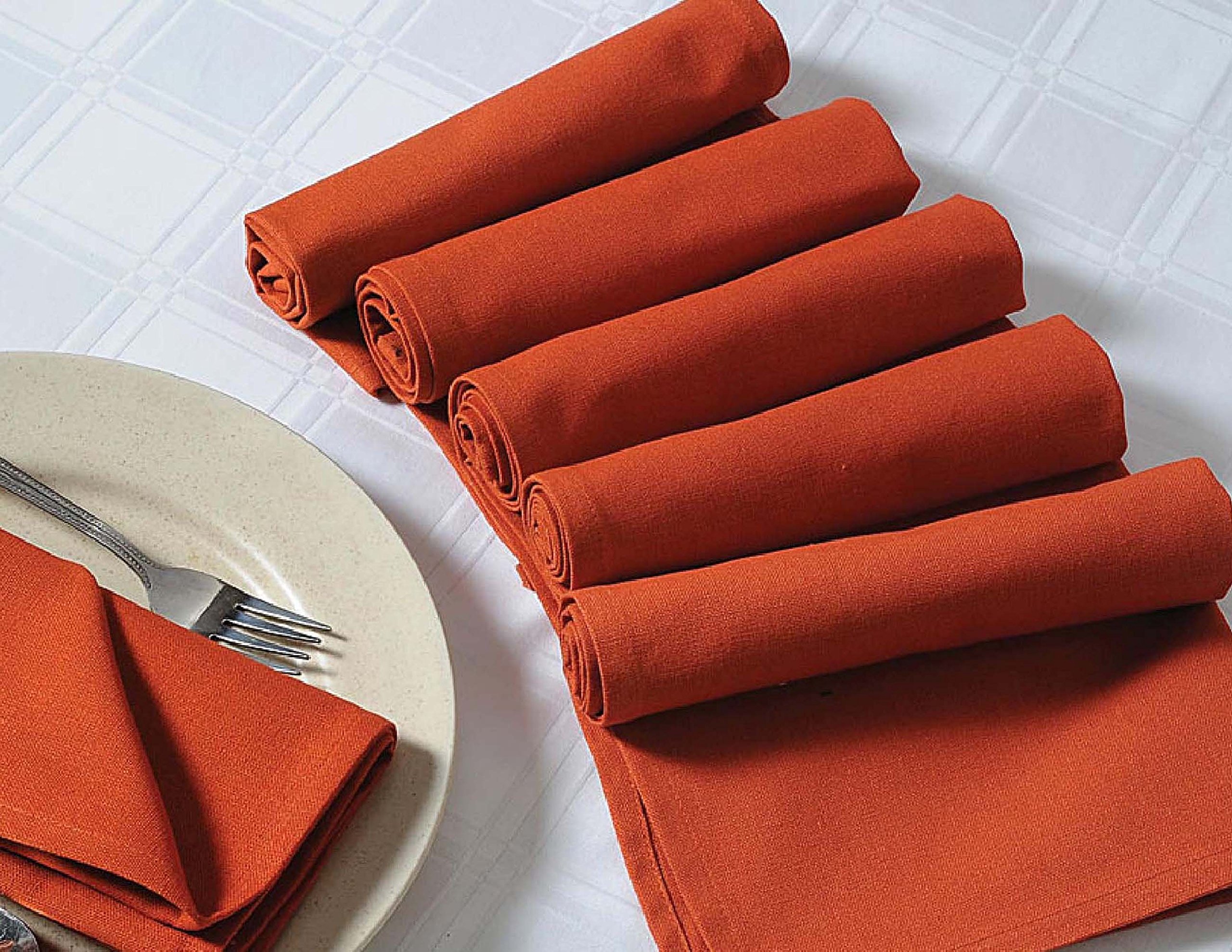 Solido Del Cotone Di Colore Cena Tovaglioli 20 X 20 Set Di 12 Premium Biancheria Da Tavola Per La Sala Da Pranzo Rust