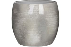 Mica Decorations 1002873 Lester Pot Ronde Gris Cl - H26xd28cm