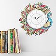 CAPIO ART Wooden Animals Theme Designer Handmade Wall Clock for Wall Decor Stylish Round Shape Handmade Vintage Wall Clock for Bedroom Home Decor (White)