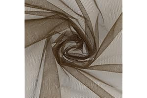 MONDO TESSUTI Tessuto Stoffa Tulle Morbido Al Metro e Al Taglio Alta Qualità Colorato Altezza 280cm (1 Metro, Marrone)