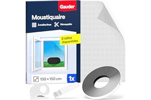 GAUDER Moustiquaire pour Fenêtre - Filet Anti-Insectes avec Bande Auto-Agrippante - Moustiquaire Adhésive pour Fenêtre - Auto-Adhésive et Sans Perçage (130 x 150 cm - Noir)