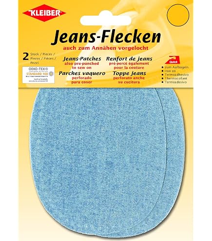 Kleiber + Co. Toppa Termoadesiva Per Jeans Rosa - 17x15 Cm, 100% Cotone Certificato Oeko-Tex