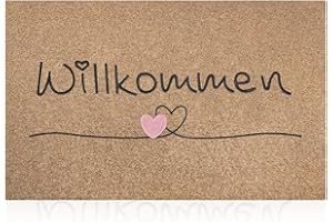 AAZZKANG Fußmatte Außen Willkommen Türmatte mit rutschfest Gummi Rückseite Ultra absorbieren Schlamm Eingangsteppich zum Innen Haustür Braun