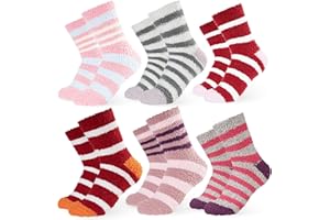 CityComfort Womens Fluffy Calf Length Socks, Cosy Soft Loungewear Pack of 5 or 6 - Womens Gifts