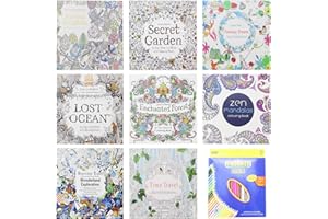 Anevios 8 Pièces Livre de Coloriage pour Adultes Mandalas a Colorier Anti Stress pour Adultes, Coloriage Anti Angoisse, Relaxation