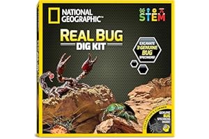 BLUEMARBLE National Geographic Real Bug Dig Kit - Insect Excavation Kits for Kids with Genuine Spider, Scorpion and Beetle Fossils | STEM Educational Science Kits Gifts for 8+ Year Old Boys and Girls