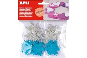 APLI KIDS APLI 13488 - Sachet de 22 flocons de neige en mousse à paillettes adhésive