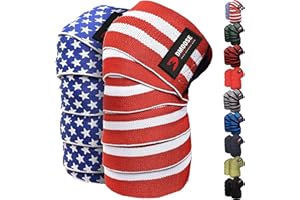 DMOOSE FITNESS DMoose Genouillère Bandage Musculation Rolls à Compression élastique pour améliorer Vos Exercices Powerlifting, Weightlifting et Crossfit