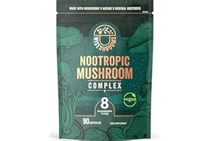 Mushroom Complex 8 Capsules | Nootropic Complex with Lions Mane, Reishi, Chaga, Cordyceps, and More | High Strength Nootropic Brain Supplement | from Fruit Bodies | 90 Vegan Capsules | by Wiseshrooms