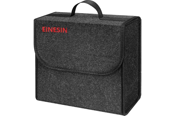 Einesin Sac de Coffre Voiture en Feutre | Version améliorée | Organisateur de Coffre en Feutre Aiguilleté, | Accessoire Utile Gadget, avec Panneaux latéraux stabilisateurs (30X15X30CM,Standard)