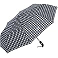 Trespass Compact Umbrella Check Pattern Button Release to Open Brolli
