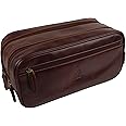 Visconti Leather Mens Washbag Monza Collection Brown