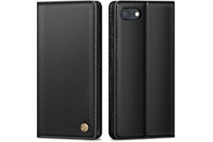 AIMOYU Handyhülle für iPhone SE 2022 Hülle/SE 2020 Hülle,Premium Lederhülle Schutzhülle Tasche für iPhone 7/8 Hülle Wallet Kartenfach Standfunktion Klappbar Flip Case für iPhone SE Hülle,Schwarz