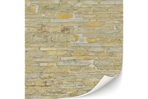 TEXTURKONTOR 3 Blatt selbstklebende Ziegelmauer Wandverkleidung für Puppenhäuser Maßstab 1:12 (Mediterrane Steinwand)