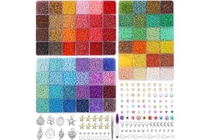 JOLCEEY 25000pcs Glass Seed Beads for Bracelet Making Kit, 72 Colors 3mm Small Glass Tiny Beads Friendship Bracelet Kit for Girls Jewelry Making DIY Crafting Necklaces