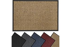 HOUSEGADS Door Mats Indoor And Outdoor Rugs - Anti-Slip Door Mat Carpet - Non Slip Outdoor Rubber Mat - Washable Indoor Floor Mats - Kitchen Mat Non Slip Rugs (Brown, 40 X 60)