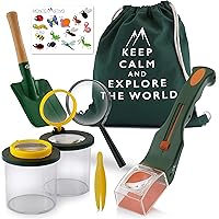Monte Stivo® Entdecker-Set für Kinder | Insektenfänger Becher-Lupe Turnbeutel | Outdoor-Spielzeug für draußen Garten…