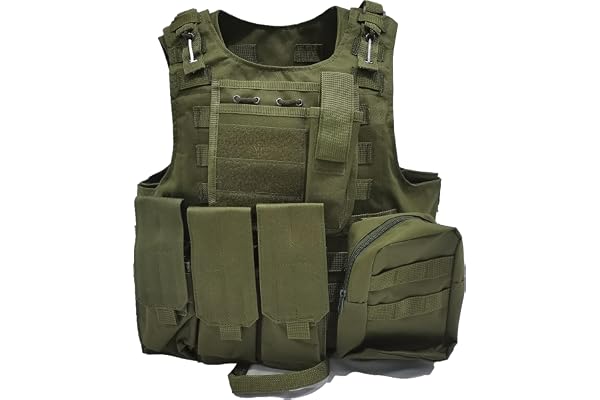 MERCIYD Gilet tactique militaire extérieur, gilet de jeu sur le terrain, équipement de protection de paintball, gilet de protection pour pistolet à air comprimé, adapté à la chasse en plein air,