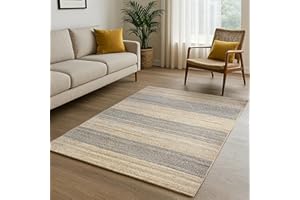 ‎MY-RUG MY-RUG Juteteppich Earth Weave 90x60 cm | handgewebt aus 100% Jute im Boho-Stil | für Wohnzimmer Schlafzimmer |Sisalteppich, Naturteppich | Naturfarben beige grau in Sisaloptik | Bast Teppich